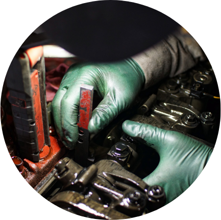 Gloved Hands Working